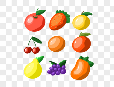 手绘水果草莓苹果橘子梨子葡萄图片