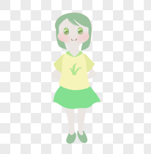 绿衣服女孩图片