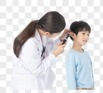 儿童体检耳道检查高清图片