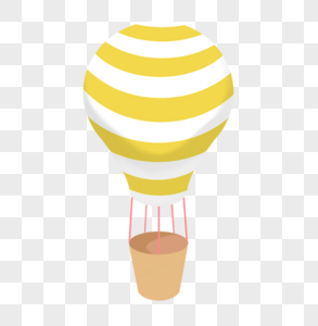 黄横条热气球图片