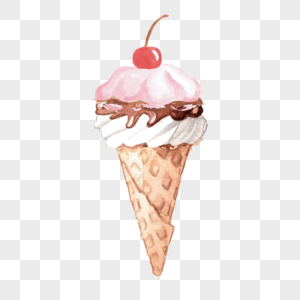 夏季冰淇凌甜筒装饰素材图案高清图片