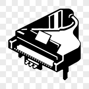 黑白钢琴照片元素