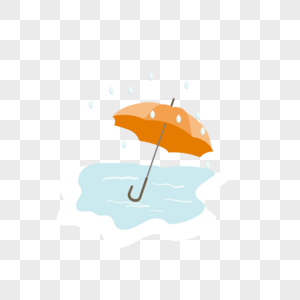 橙色雨伞图片