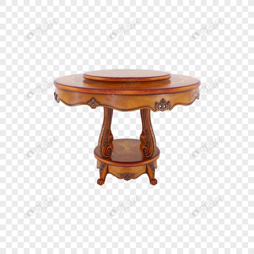 圆形木质桌子图片