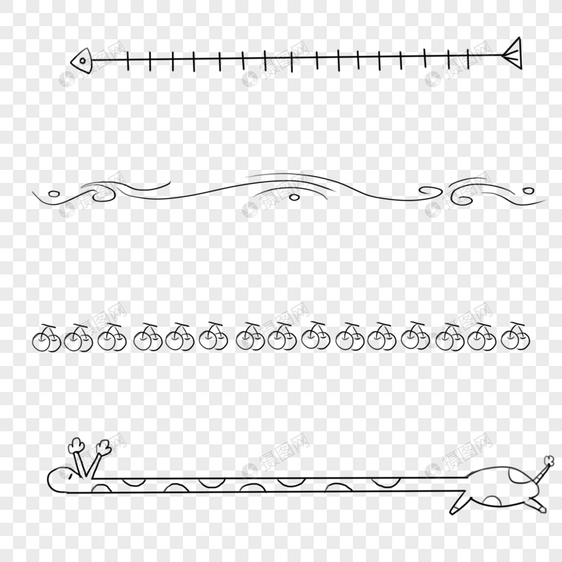 花纹可爱动物分割线图片