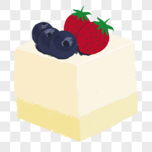 手绘蓝莓草莓蛋糕图片