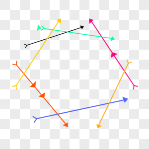 简约科技风箭头三角形多边形彩色边框高清图片