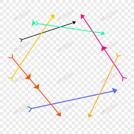 简约科技风箭头三角形多边形彩色边框图片