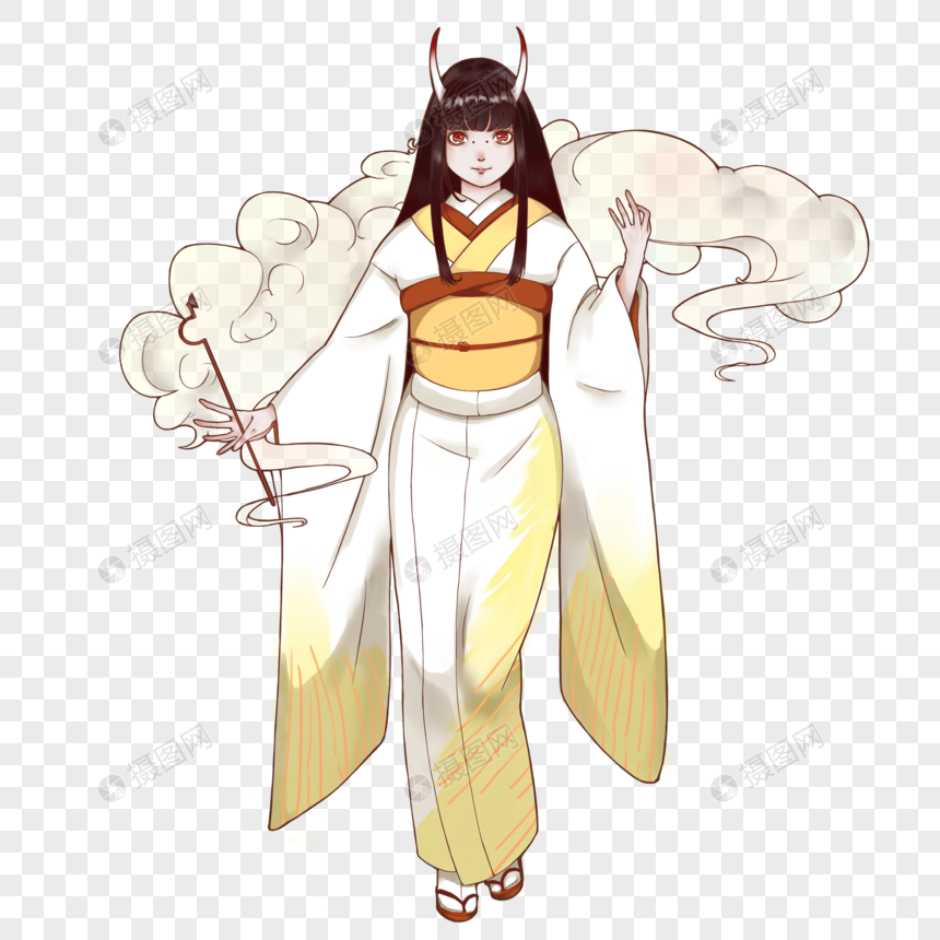 穿和服带仙气女妖怪元素素材下载 正版素材 摄图网 穿和服带仙气女妖怪元素素材下载 正版素材 摄图网