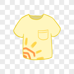 太阳图案黄色t恤图片