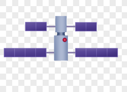 手绘卡通小清新航天蓝白色太阳能天线元素免扣图片