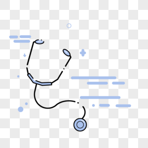 手绘卡通简约护士节医疗器具听诊器免抠图片素材高清图片