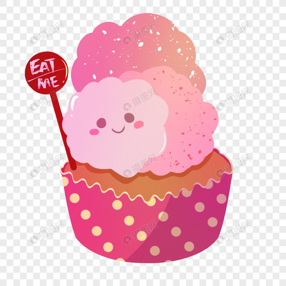 粉红色棉花糖可爱小蛋糕图片