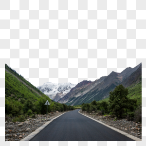 西藏高原群山中的公路图片