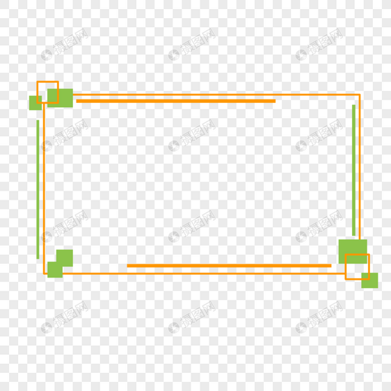 绿色矩形边框图片