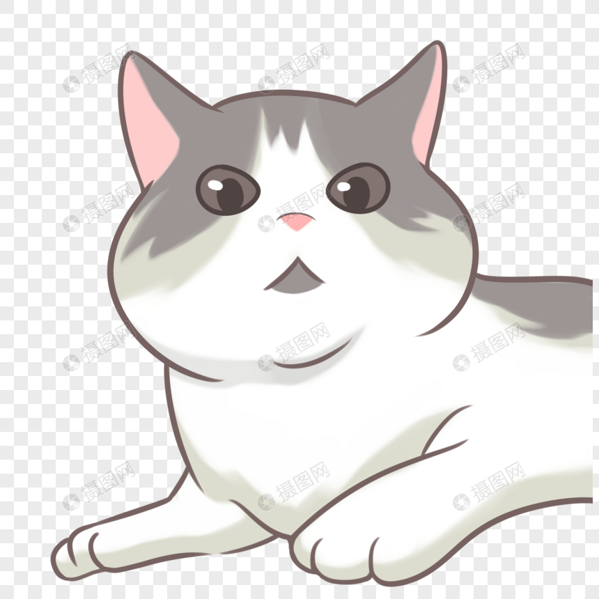 猫咪漫画4震惊脸元素素材下载 正版素材 摄图网