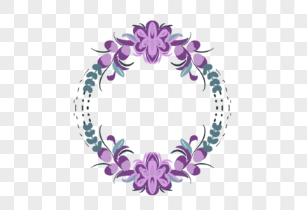 紫色花朵边框图片