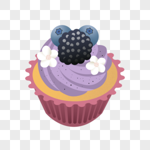 蓝莓杯子蛋糕高清图片