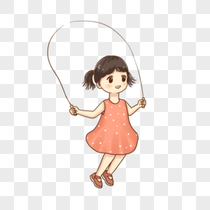 跳绳的小女孩高清图片