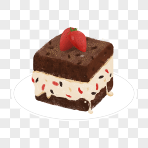 草莓巧克力蛋糕元素素材下载图片