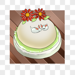 带花朵的蛋糕图片