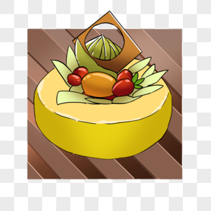 芒果哈密瓜蛋糕图片