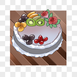 好看的水果蛋糕图片