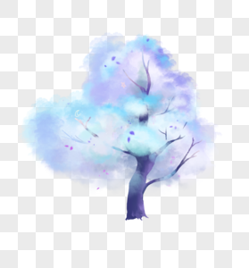 蓝色梦幻树图片