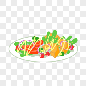 蔬菜沙拉手绘水果沙拉高清图片