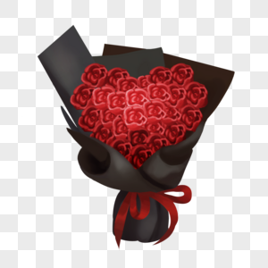 黑色忠诚玫瑰花束图片