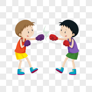 两个小朋友打拳击图片