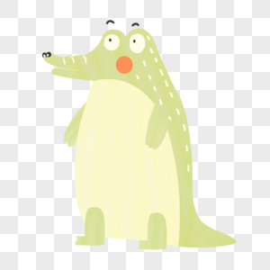 可爱鳄鱼卡通小动物手绘素材图片