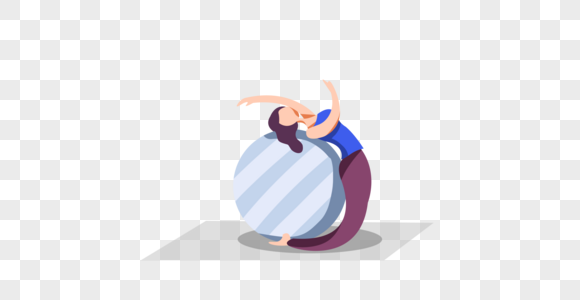 瑜伽球健身美女图片