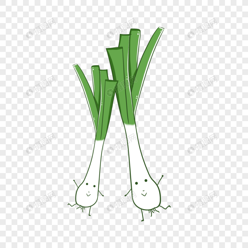 手绘卡通元素小葱葱psd