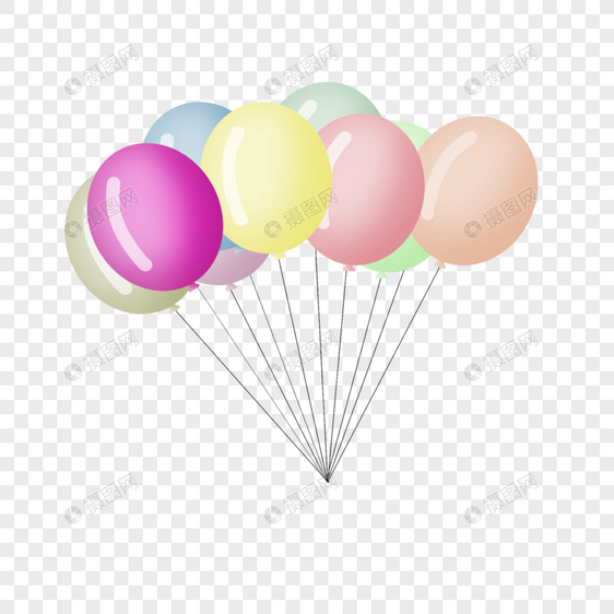 儿童节多彩气球插画图片