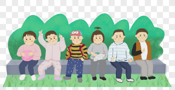 祝好图片六个小朋友素材