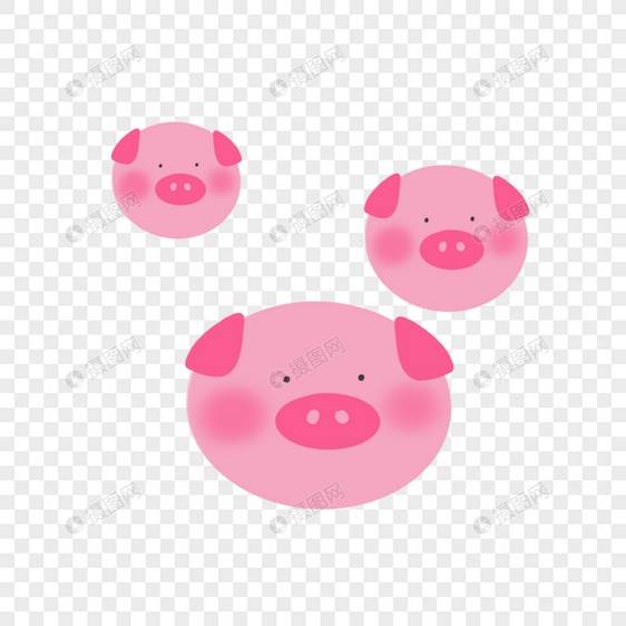 粉色小猪头图片
