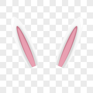 白兔耳2头饰兔耳朵高清图片