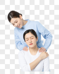 女性肩颈按摩图片