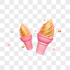 创意冰淇淋粉金色图片