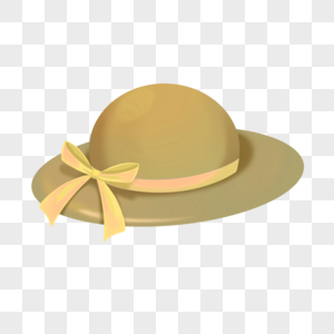 黄草帽旅行帽野餐帽高清图片