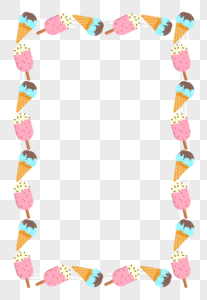 夏天冰淇淋主题边框图片