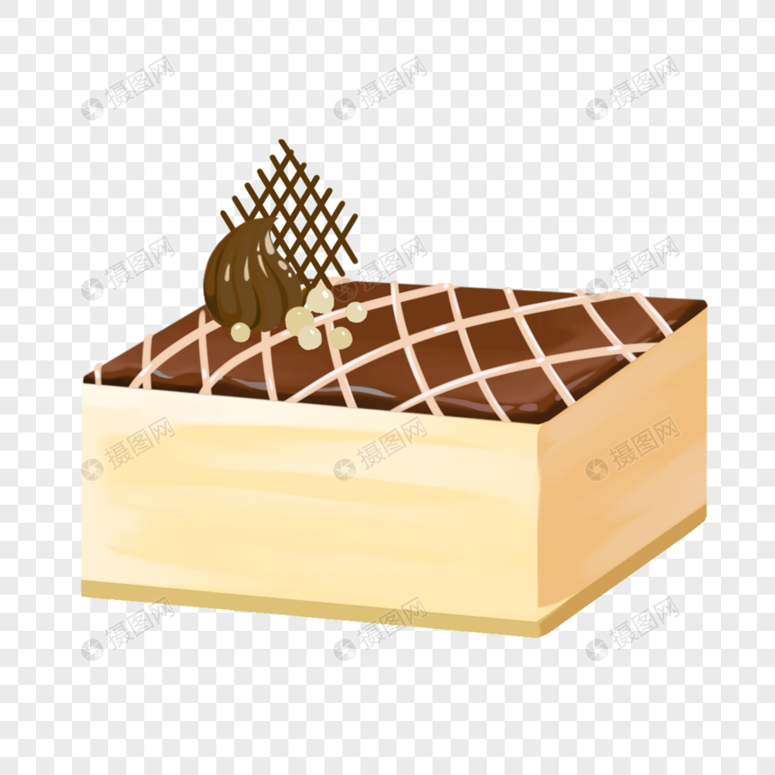 巧克力切片方蛋糕图片