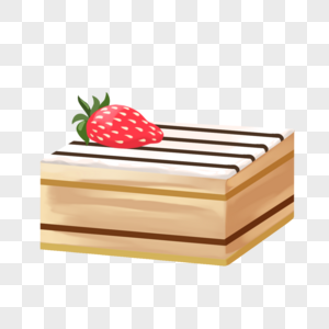 草莓切片方蛋糕图片
