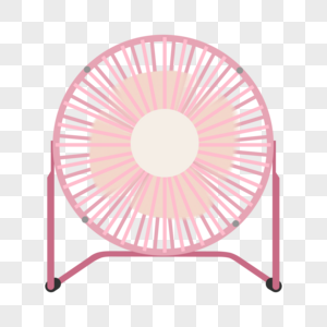 粉色桌面电风扇初日夏日夏天元素图片