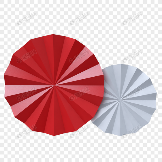 红色折叠海报装饰图片