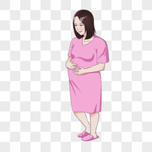 粉色长裙写真怀孕的妈妈素材