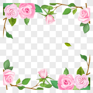 手绘玫瑰花小清新边框图片