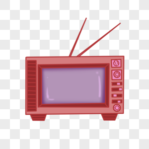 暗粉色老式电视机图片
