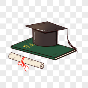 毕业证书与学士帽图片